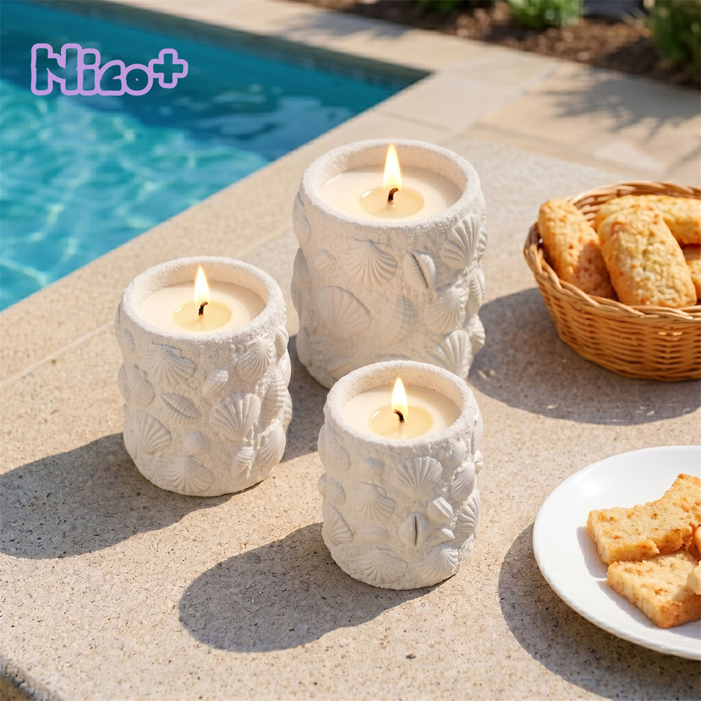 Candle Supplies Jars - アズルモスタサ×BN ラ・イサ・ボニータ シー・トレジャー・ジャー シリコンモールド キャンドルジャー型 コンクリート・石膏・ジェスモナイト用