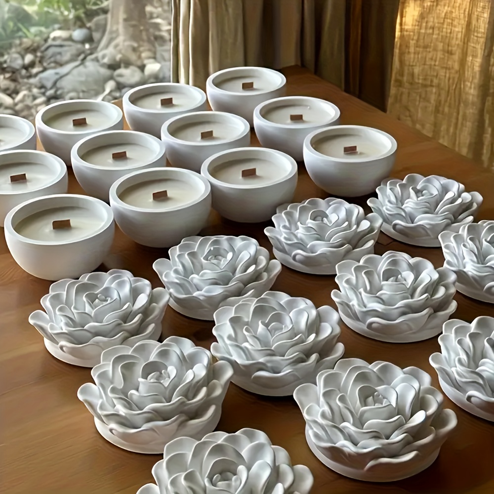 花柄レジン用シリコンモールド、蓋付きシリコンキャンドルジャー - Candle Supplies Jars のレビューと価格