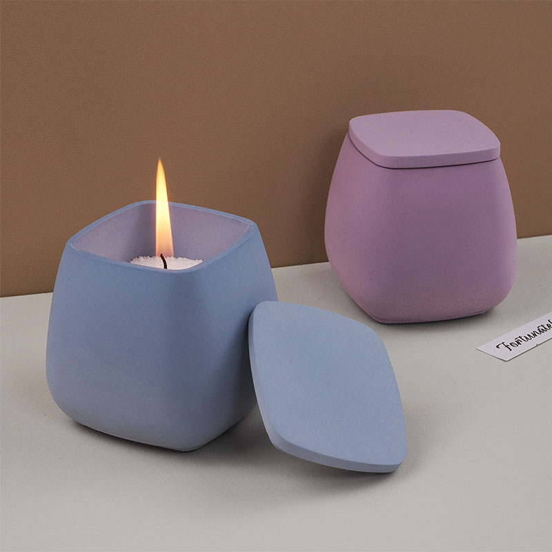 DIYエポキシセメント石膏シリコンモールド正方形キャンドルカ - Candle Supplies Jars のレビューと価格
