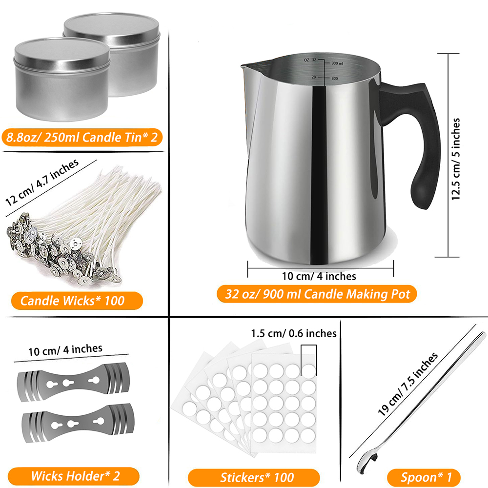 キャンドル作りスターターキット用品、キャンドル作り注ぐポット - Candle Supplies Jars のレビューと価格