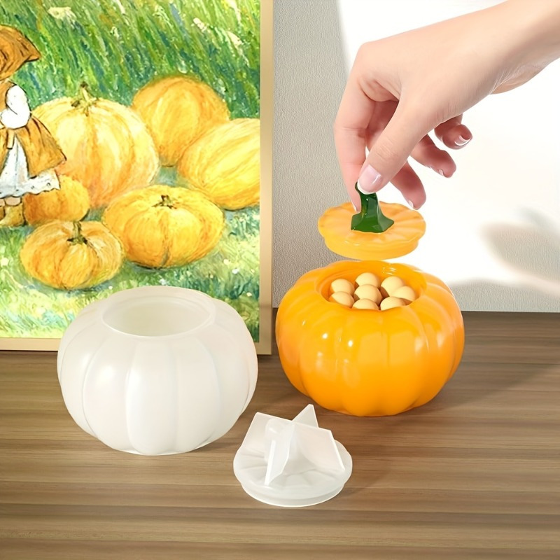 ふた付きハロウィンパンプキンジャー、シリコンモールド、エポキ - Candle Supplies Jars のレビューと価格