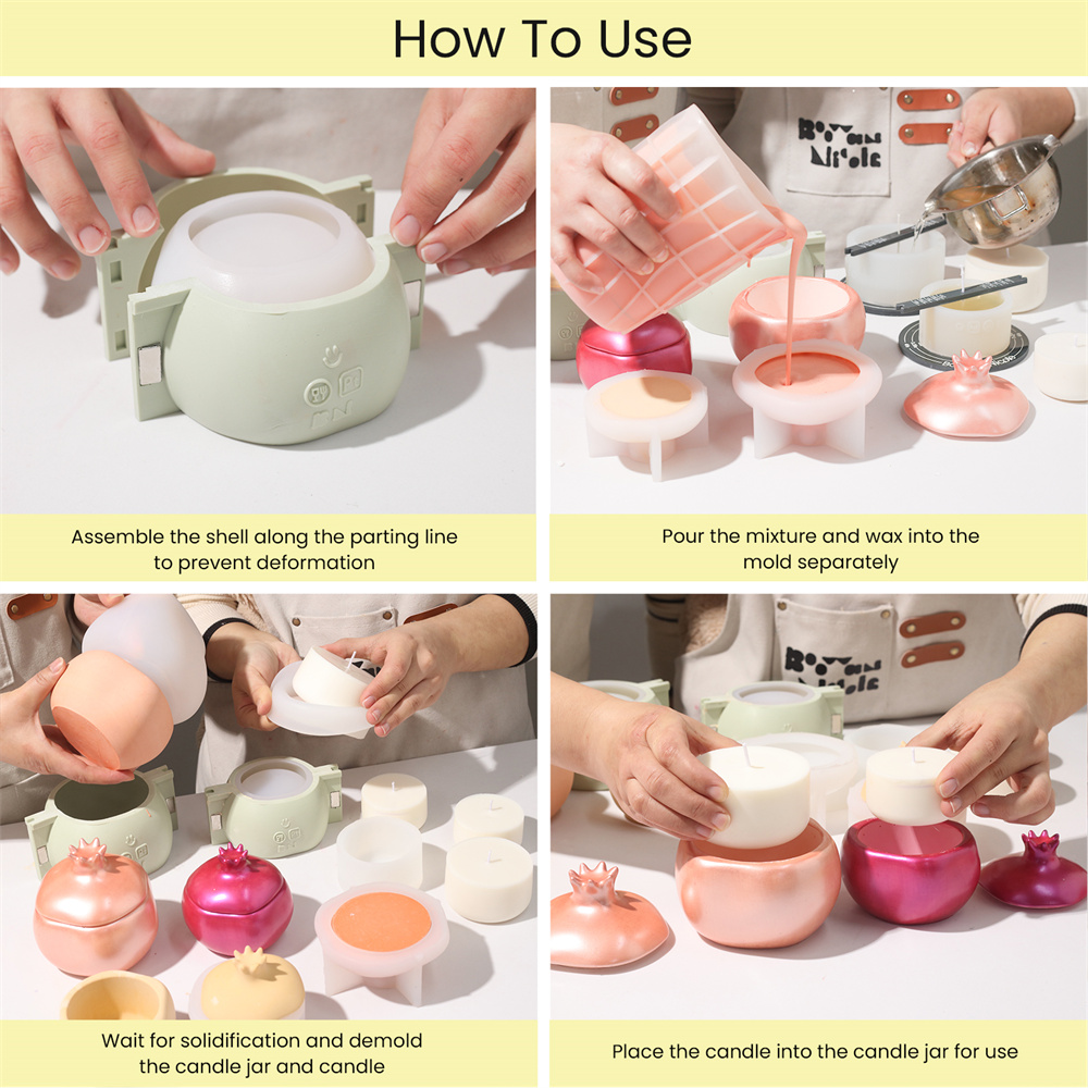 ニコールザクロコンクリートキャンドルジャーと詰め替えシリコー - Candle Supplies Jars のレビューと価格