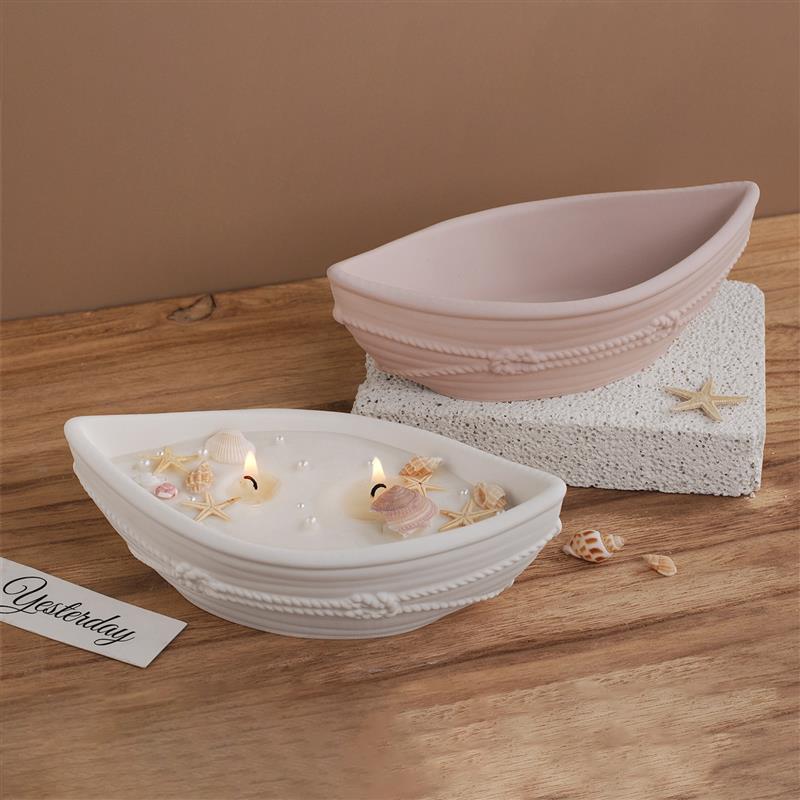 シリコン製キャンドル容器型、麻縄模様の楕円形ボウル型ボートジ - Candle Supplies Jars のレビューと価格