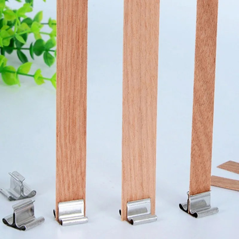 50/100セット 木製キャンドル芯 ホルダークリップ付き、 - Candle Supplies Jars のレビューと価格