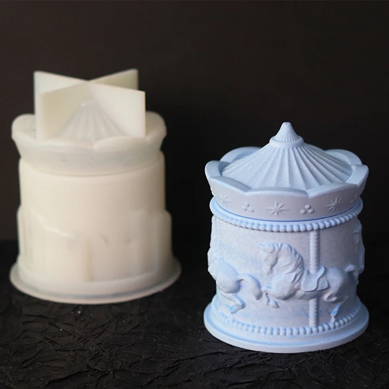 面白いカルーセル収納ボックスシリコーン型 DIY かわいいス - Candle Supplies Jars のレビューと価格
