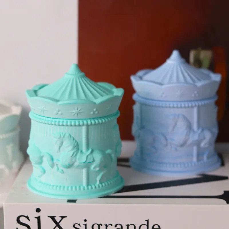 面白いカルーセル収納ボックスシリコーン型 DIY かわいいス - Candle Supplies Jars のレビューと価格