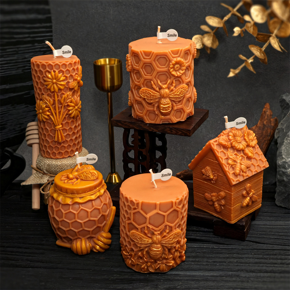 ハニカムピラーキャンドル型 蜂の巣ハニージャーシリコン型 リ - Candle Supplies Jars のレビューと価格