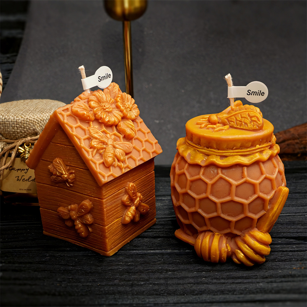 ハニカムピラーキャンドル型 蜂の巣ハニージャーシリコン型 リ - Candle Supplies Jars のレビューと価格