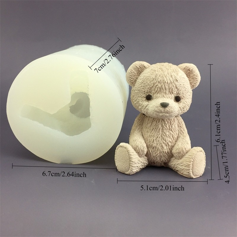 かわいいクマの蜂蜜瓶シリコンキャンドルモールドキューブモール - Candle Supplies Jars のレビューと価格